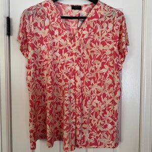 Lane Bryant Pleat Front Top Floral 22/24 NWT